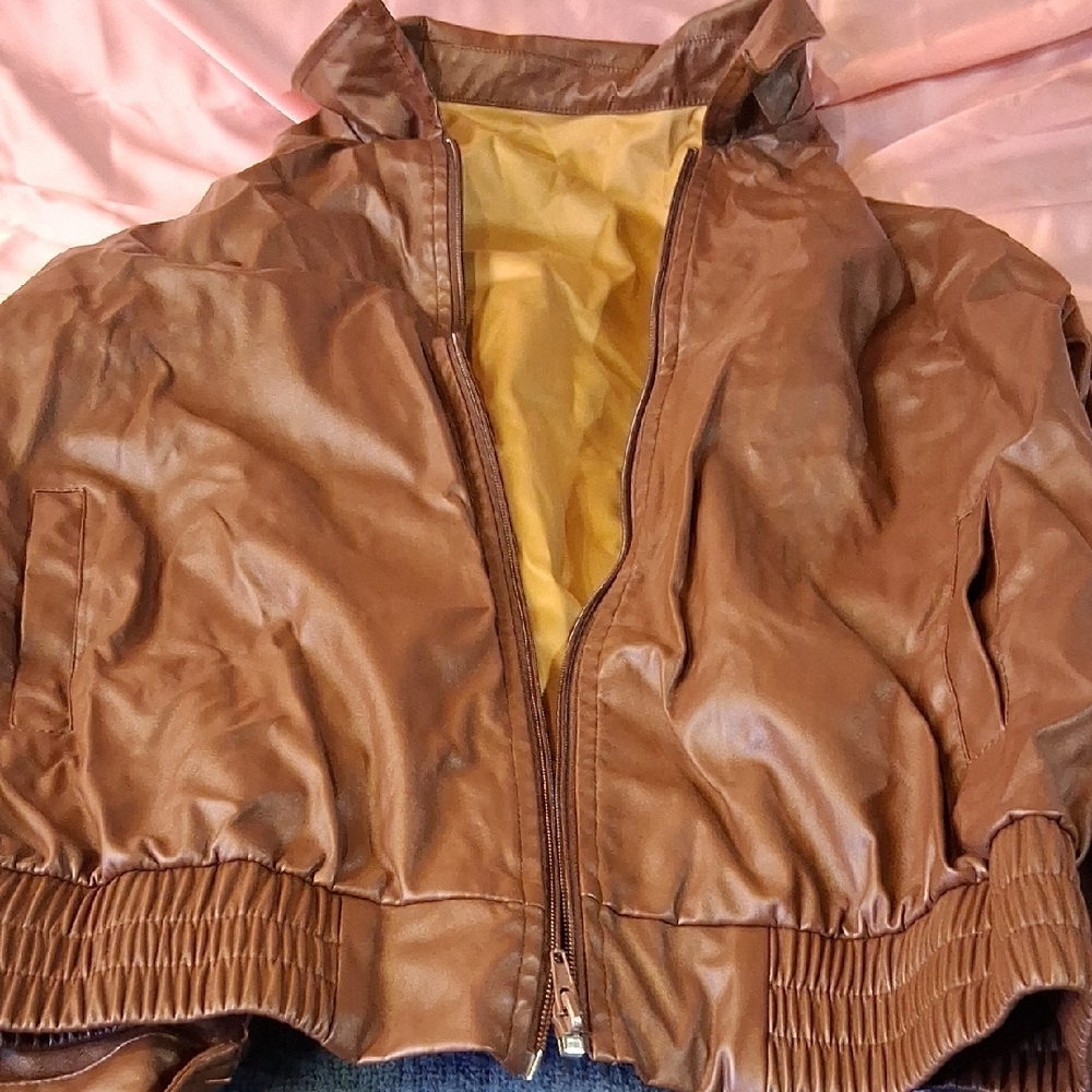 Brown Faux Leather Jacket